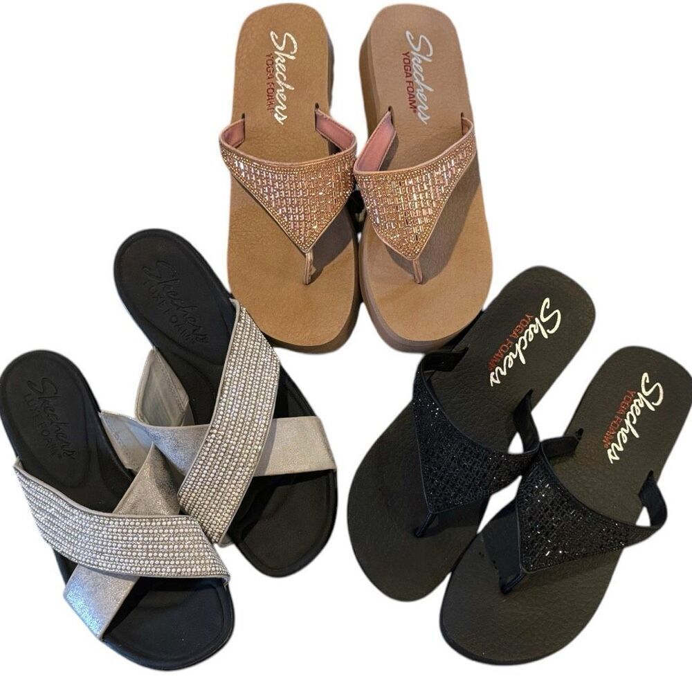 Skechers Yoga Foam & Bumblers 3pc Sandal Lot Bundle Size 11 - Picture 3 of 16